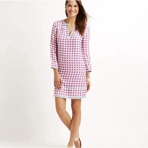 Vineyard Vines Dress Size 6 Purple White‎ Print Long Sleeve Casual